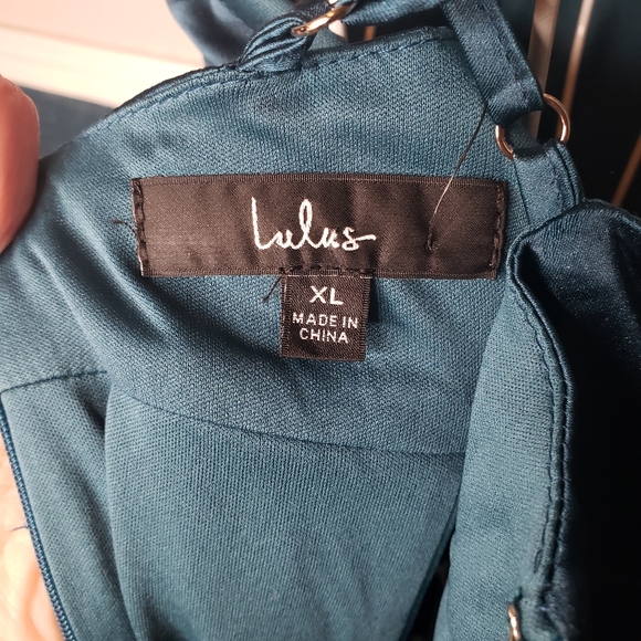 NWT Lulus Divine Entrance Teal Blue Satin Backless Maxi Dress Size XL - Picture 7 of 10